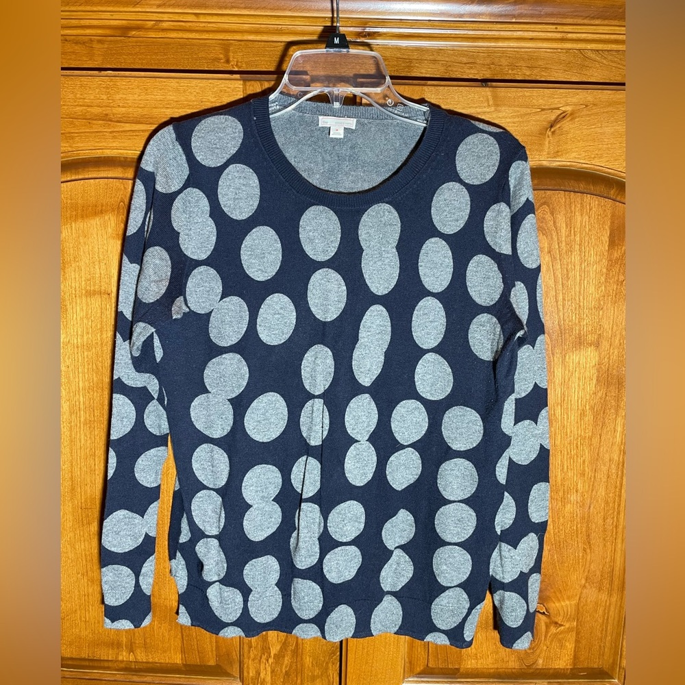 Gap Navy and Blue Polka Dot Sweater